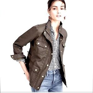 J Crew relaxed fit field jacket XS olive green